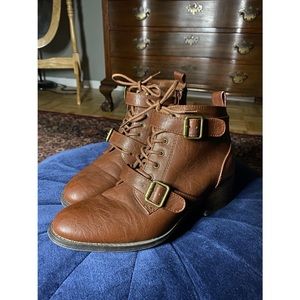 Unisa Brown Buckle Booties